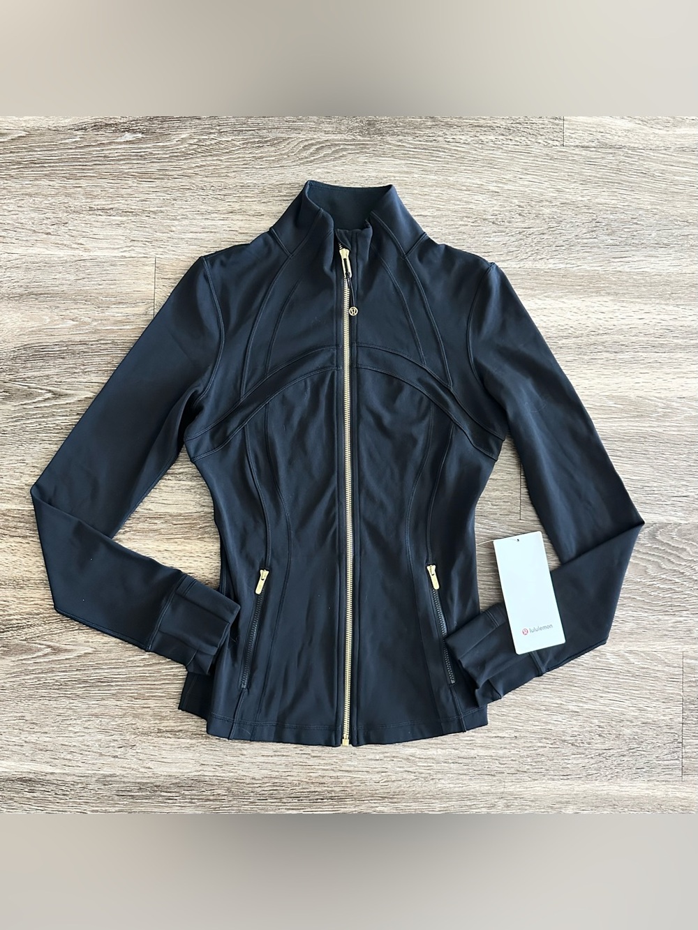 Lululemon Define Jacket Nulu Women's Black Gold Zip-Up Athletic Jacket Size 6